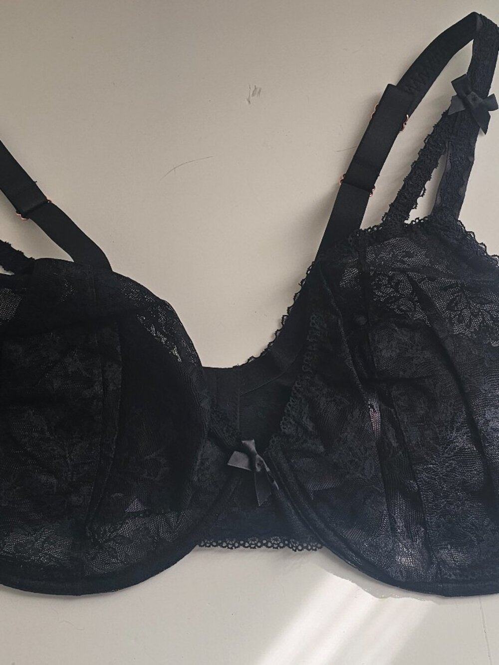 Savage X Fenty CAVIAR LACE AFTER DARK UNLINED PLUNGE BRA SIZE 44DDD NWT